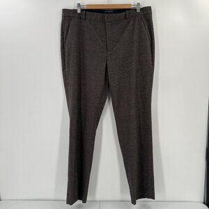 Banana Republic 16 Ryan Fit Plaid Trousers Brown Career Pants Tailored‎ Stretch